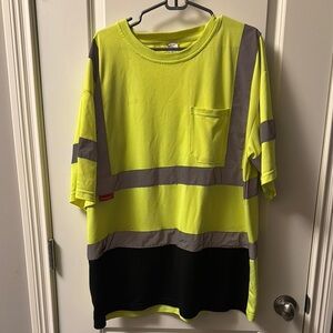 Yellow and Black Short Sleeve Tee with Stripes